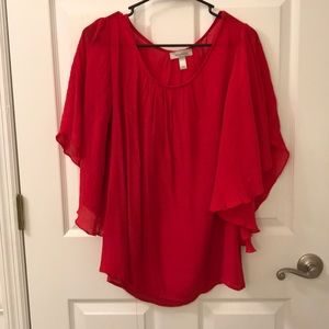 Red shawl blouse from Dress Barn